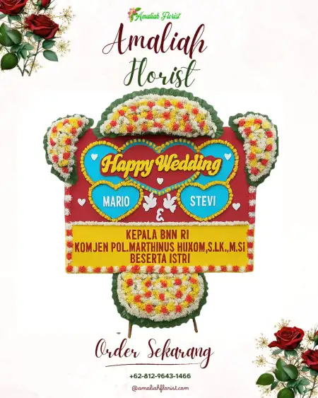 Papan Bunga Pernikahan Beduri
